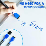 Magnetic Dry Erase Markers & Erasers – 6-Count Color Set with Fine Tips for Calendar & Whiteboards