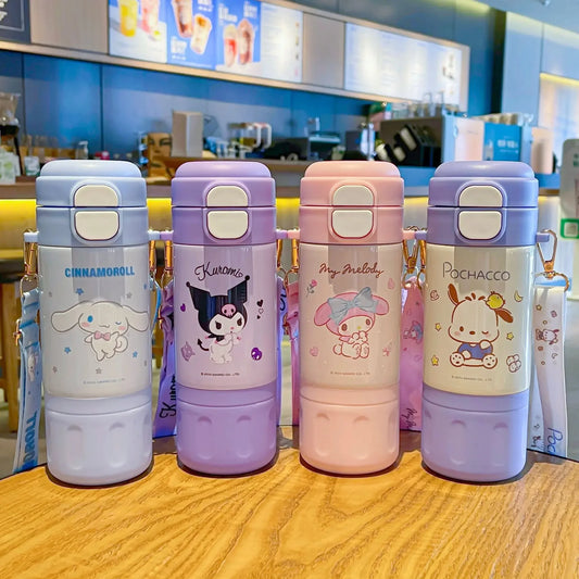 480ml Sanrio Stainless Steel Insulated Water Bottle – Hello Kitty, Kuromi, Cinnamoroll & My Melody