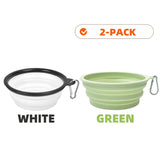 2-Pack Collapsible Pet Silicone Bowls – Portable Folding Food & Water Dishes with Carabiner for Dogs & Cats, Camping & Travel