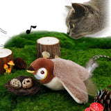 Interactive Sparrow Cat Toy with Flapping Wings & Catnip – Motion Sensor Bird-Style Plaything for Cats