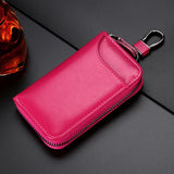 Personalized Leather Keychain Holder – Custom Name & Phone Number Car Key Case and Multifunction Pouch