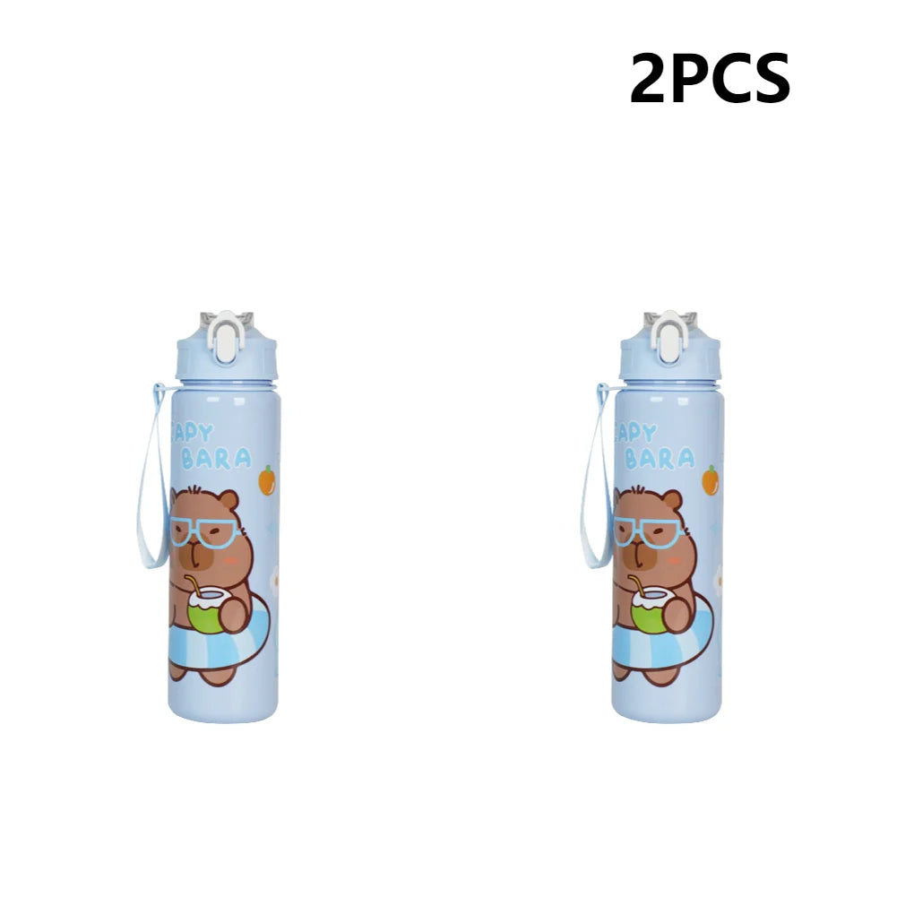800ml Astronaut Sports Water Bottle with Straw & Carry Handle for Kids (Large Capacity)
