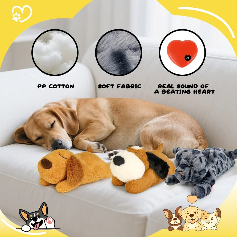 NPET Puppy Heartbeat Plush Dog Toy – Comforting Sleep Aid for Small, Medium & Large Dogs