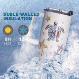 Sea Turtle 40 oz Stainless Steel Insulated Tumbler – Wide Mouth, Splash-Resistant Lid & Eco Friendly Gift for Her