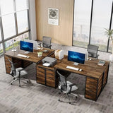 🖥️ Computer Desk with 8 Drawers – Office Desk with Reversible File Cabinet & Storage Writing Table for Home Office