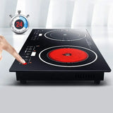 Portable Electric Induction Cooker 2200W Dual Induction Cooktop Double Burner