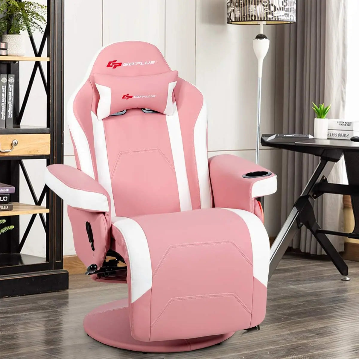 Gaming Recliner Massage Chair – PU Leather Single Sofa with Footrest, Cup Holder, Side Pouch & Ergonomic Massage Support
