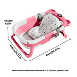 “Baby Bathtub for Newborns – Foldable Toddler Bathtub with Drain Hole, Soft Padding & Portable Travel Design”