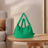 Women’s puffer tote bag – large-capacity nylon puffy handbag with adjustable crossbody strap, solid-color fashion purse for shopping & travel