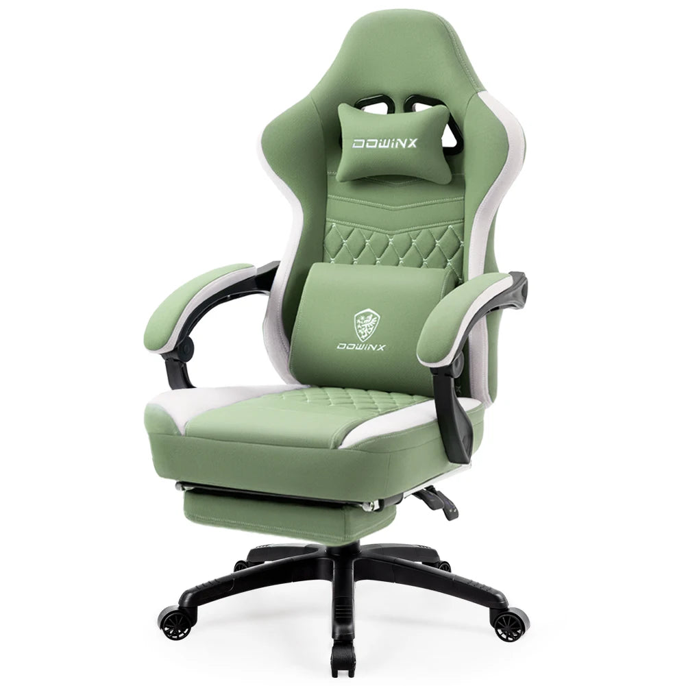 Dowinx Gaming Chair – Breathable Fabric Computer Chair with Pocket Spring Cushion, Gel Pad & Side Storage Bag