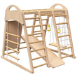 7-in-1 Indoor Jungle Gym Playset – Wooden Climber, Slide, Swing & Monkey Bars for Ages 2-6