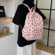 Corduroy Strawberry Backpack – Large-Capacity Student School Bag | Cute Teen Girls Daypack with Adjustable Straps
