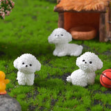 Mini Bichon Frise Dog Figurine – Cute Miniature Craft Ornament for Home, Desk, Car & Kids’ Room Décor