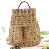 Women’s Woven Straw Backpack-Style Shoulder Bag — Elegant Messenger & Schoolbag Handbag