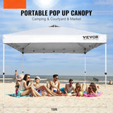 10′ x 10′ Pop-Up Canopy Tent – 250D PU Silver-Coated Tarp with Roller Bag & 4 Sandbags