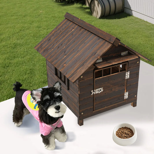 Dog House with Window & Door – Easy-to-Install Water-Resistant Pet Shelter for Indoor & Outdoor Use