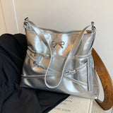 Women’s Luxury Shoulder Bag with Bow 🎀 – Elegant Solid Color Handbag & Crossbody Bag with Adjustable Strap 💼✨