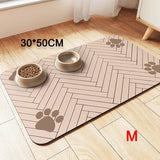 Pet Feeding Placemat – Waterproof Quick-Dry Mat with Rubber Backing for Dog & Cat Food and Water Bowls