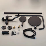 Zappo Matte Black 3-Way Wall-Mounted Rainfall Shower System – Shelf & Bathtub Mixer Included