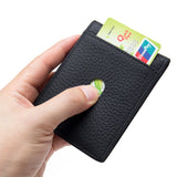 RFID Blocking Genuine Leather Slim Wallet – Unisex Soft Credit Card Holder & Thin Minimalist Purse for Men & Women