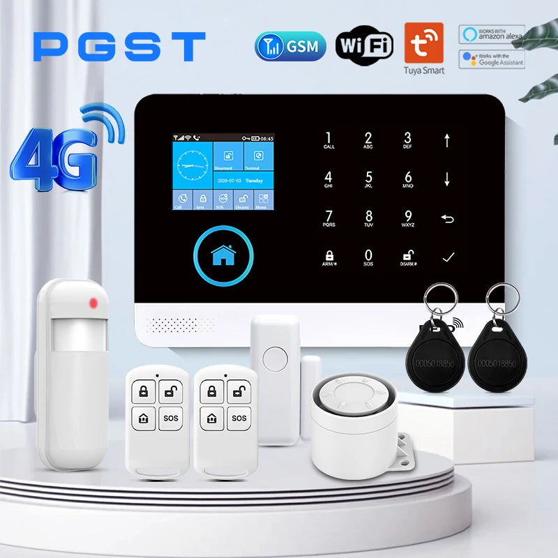 🏠 Wireless Home Security System – 4G & WiFi Alarm with Smart Life App Alerts, Door/Window & Motion Sensors