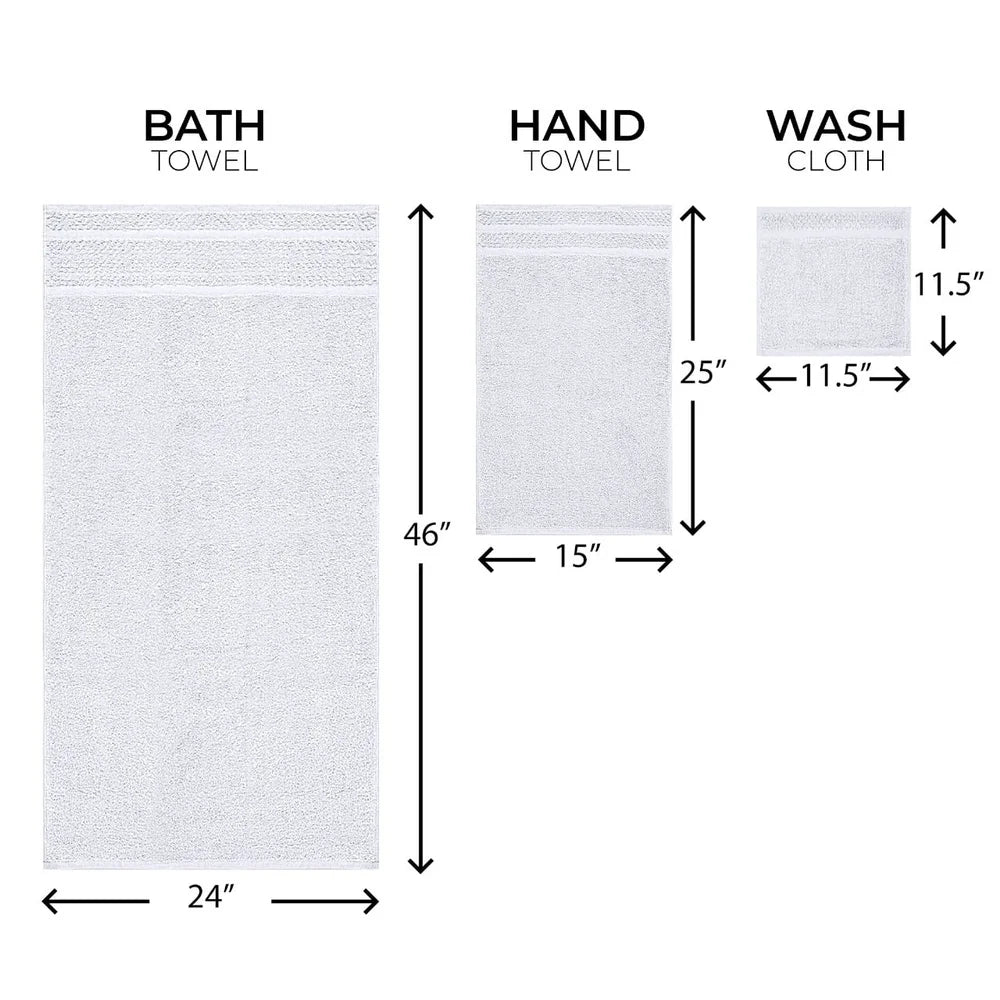 10-Piece Cotton Towel Set – Soft, Absorbent & Quick-Dry Popcorn-Textured Border Towels for Bath & Hand