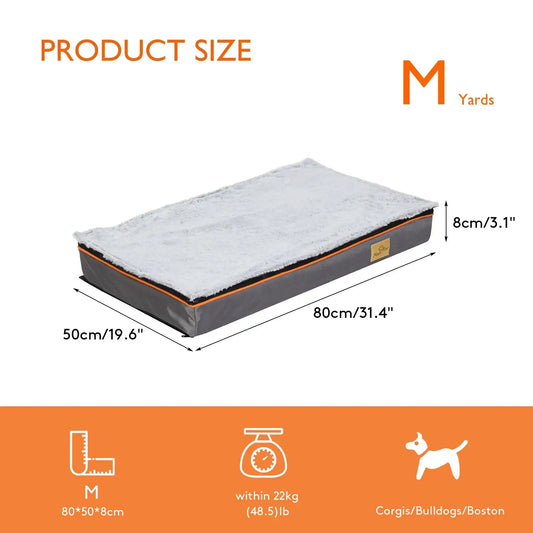 Large Orthopedic Dog Bed – Padded Foam Cushion Pet Bed with Washable Cover & Support Pillow for Dogs”