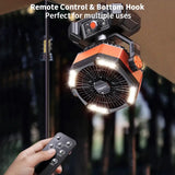 ColdSky Camping Fan with 4 LED Lantern, 8 Speeds & 20000mAh Battery – Portable Outdoor Fan for Camping, Fishing & Desk Use