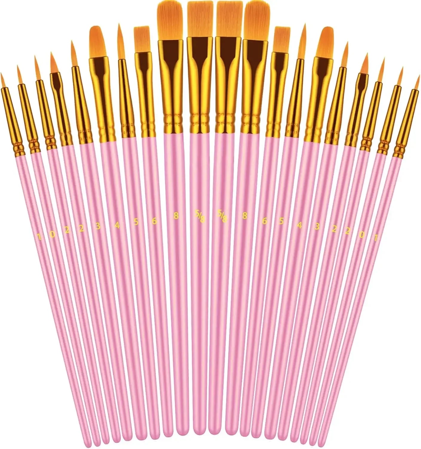 Artist Paint Brushes Set – 20 Brushes for Oil, Watercolor & Acrylic Painting on Canvas, Rock & Face (Blue)