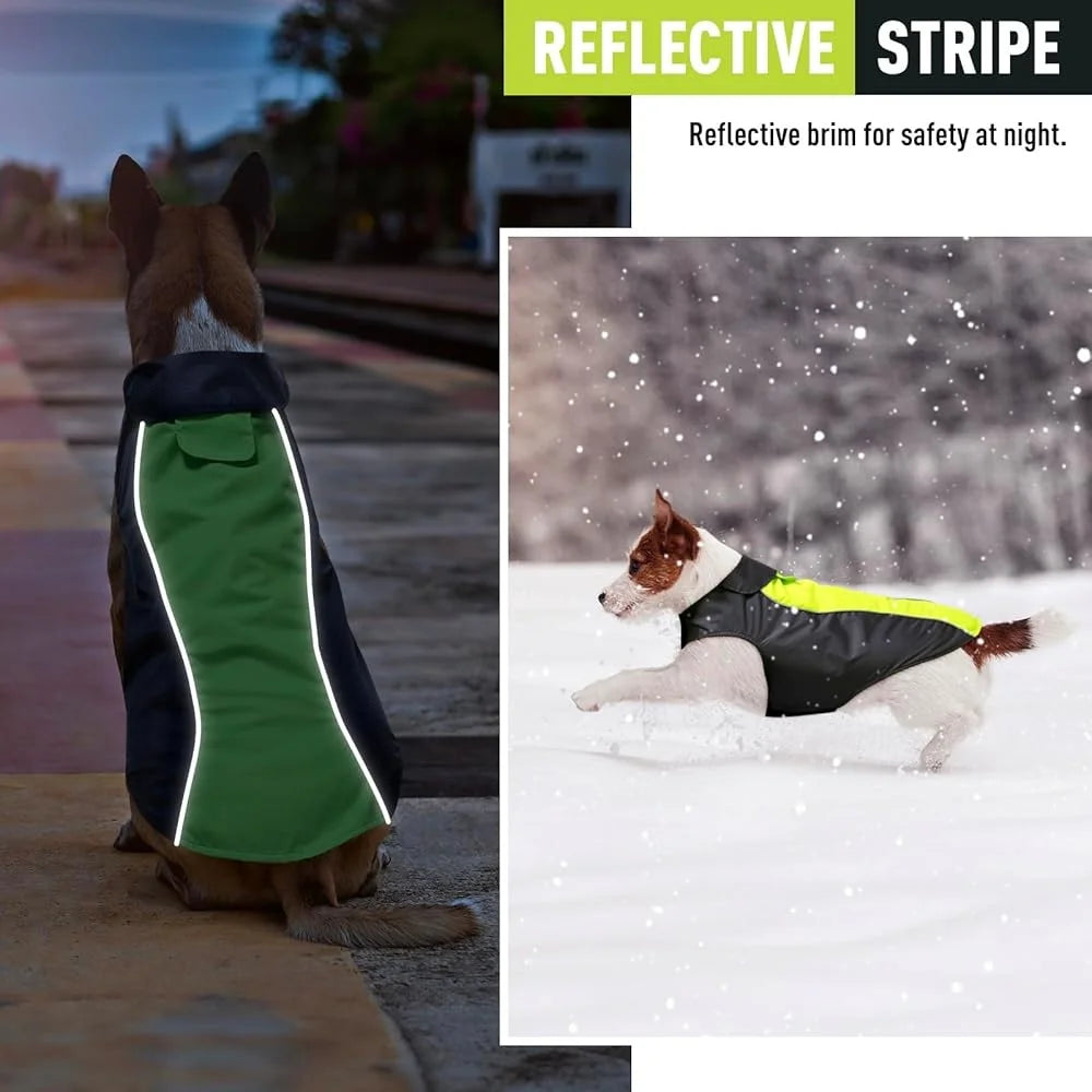 Lightweight Waterproof Dog Rain Jacket – Reflective Winter Vest with Leash Hole for Medium Dogs