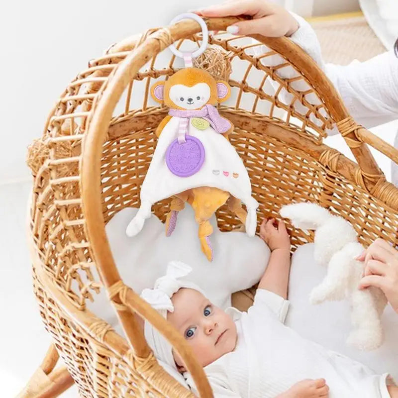 Loveys for Babies Boy – Plush Security Blanket with Teether, Soft Stuffed Animal Snuggle Toy for Comfort & Chewing Relief