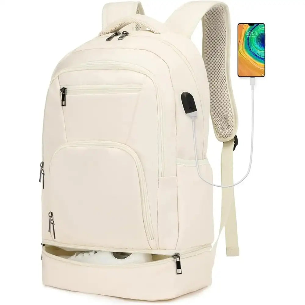 “Advanced Gym Backpack with Shoe Compartment & USB Charging – Waterproof Lightweight Daypack”