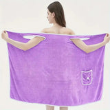“Wearable Bath Towel with Bowknot – Coral Velvet Bath Skirt for Adults, Quick-Drying & Soft Absorbent Wrap”