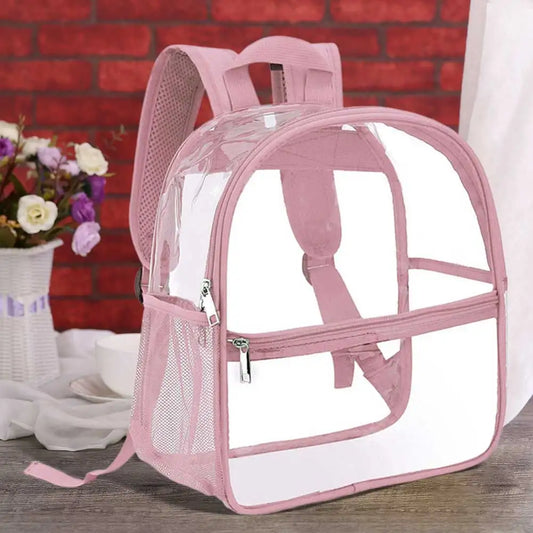 Women’s Stadium-Approved Clear Backpack — Transparent PVC Bag with Adjustable Straps