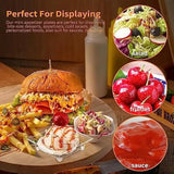100 Set Mini Disposable Dessert Plates with Tasting Spoons – Clear Plastic Tray for Sauces, Dessert, Fruit & Appetizers