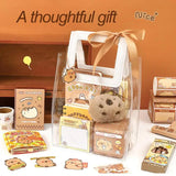 Capybara Cartoon Stationery Set – Complete Kit with Stickers, Notepads & Plush Pendants