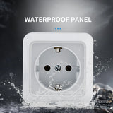 White Wall Mount EU Standard Power Socket – Vintage Style Electrical Outlet with Grounding, Flame-Retardant Plastic Surface Plug for Home & Office