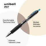 Uni-ball Signo 207 Gel Pens (12 Pack, 1.0mm Bold) – Blue Ink, Retractable, Water-Resistant