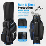 Premium 14-way golf cart bag – full-length divider men’s golf bag with cooler pocket, handles & rain cover