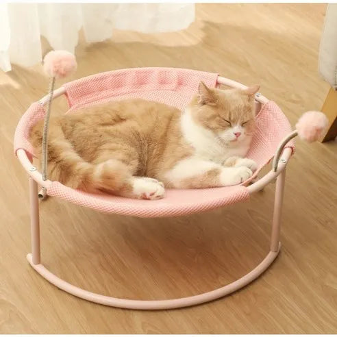Petide Cat Mesh Hammock – Breathable Indoor Cat Bed with Cushion, Space-Saving Hanging Design for Comfortable Lounging