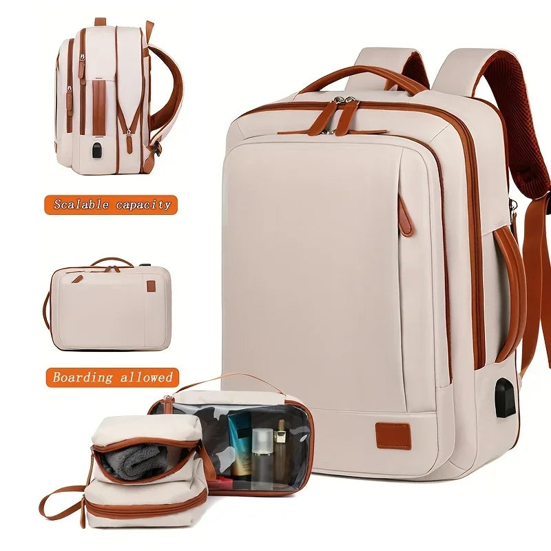 Expandable Large-Capacity Laptop Backpack – Durable Oxford Travel & School Bag | Multi-Compartment Shoulder Pack
