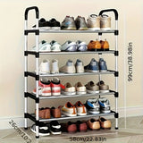 5-Tier Stainless Steel Stackable Shoe Rack – Adjustable Shoe Organizer for Closet & Entryway