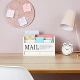 White Wooden 3-Tier Desktop Mail Organizer with Drawer – Wall-Mounted & Countertop File Holder