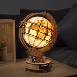 “Robotime ROKR Luminous World – 3D Wooden Puzzle Model Kit with LED Light & Rotating Base, DIY Construction Gift”