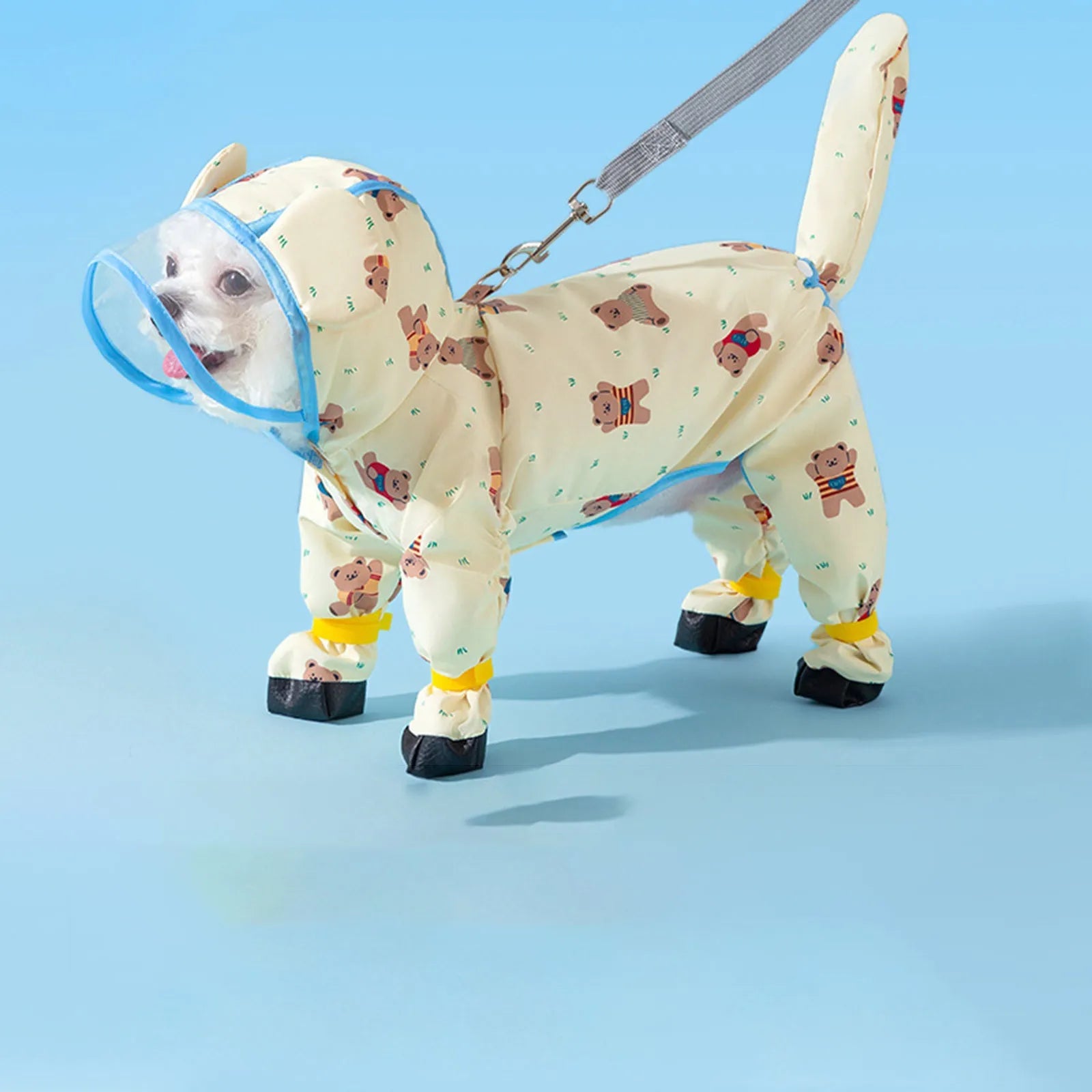 Small Dog Waterproof Raincoat with Tail & Feet Cover – Perfect Portable Jacket for Puppies