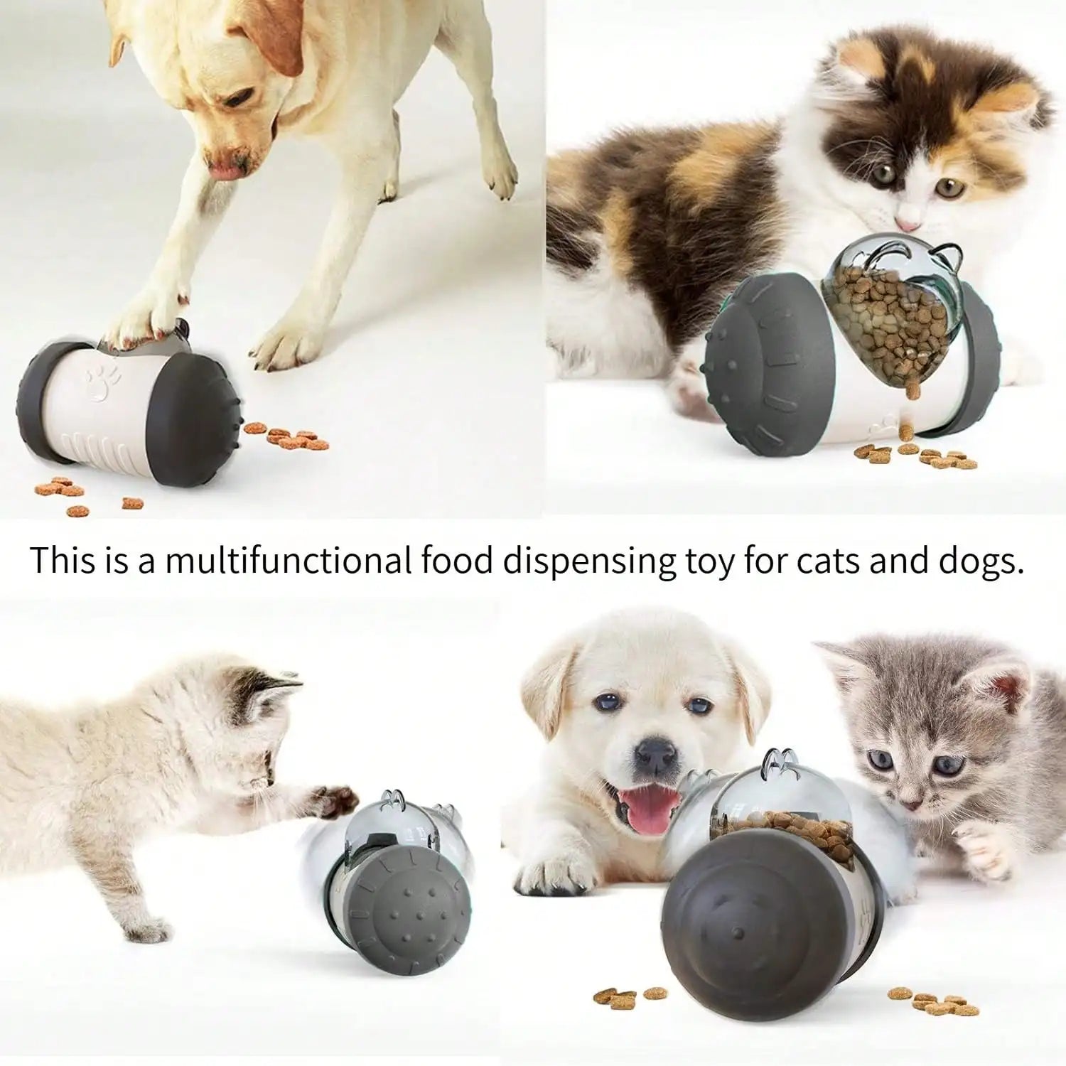 Rocking Bear Snack-Dispensing Dog Toy – Interactive Food Dispenser & Tumbler Feeder for Dogs & Cats