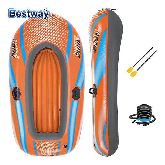 Bestway 61142 Heavy-Duty Inflatable Kayak for 1-3 Persons – Durable PVC Adventure Boat