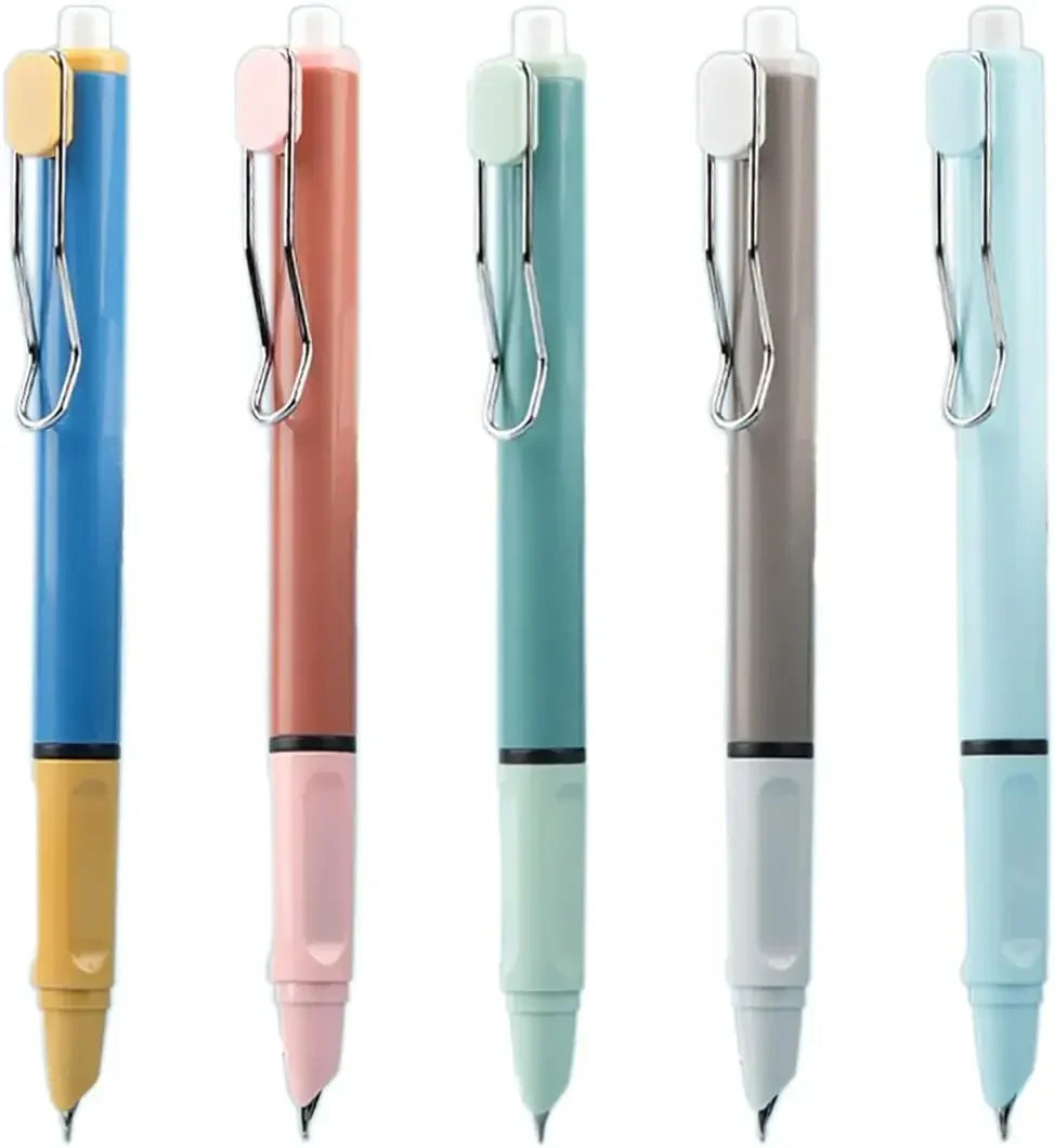 Retractable Fountain Pens – 5-Piece Refillable Set with 0.38mm Extra Fine Nib & Ink Converter ✒️