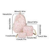 Korean Fashion Bow-Print Backpack Set — Lightweight 3-Piece Student Schoolbag for Girls