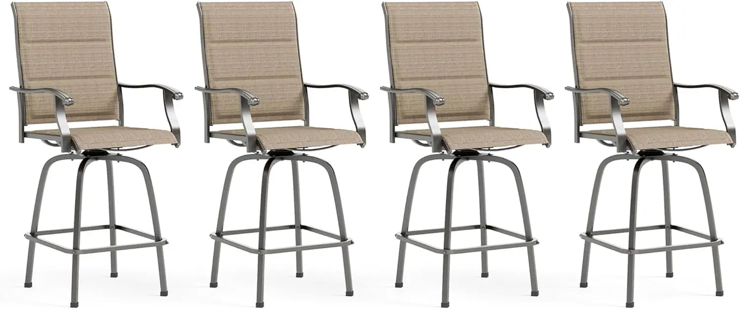 “5-Piece Outdoor High-Top Bar Set – Waterproof Bar-Height Table & 4 Chairs Bistro Patio Set in Light Blue”